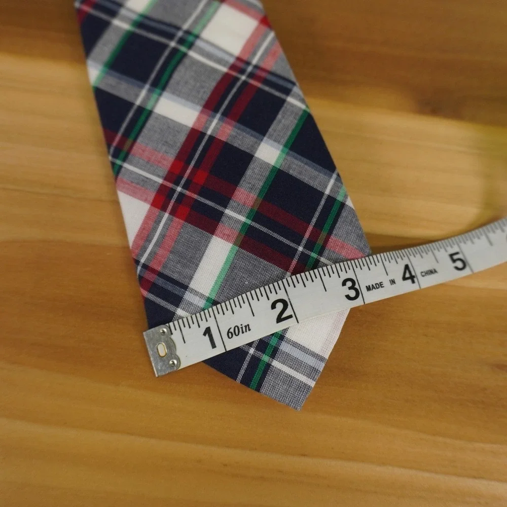 Brooks Brothers 346 Preppy Plaid Red‎ White & Blue Cotton Tie Mens Necktie NWT